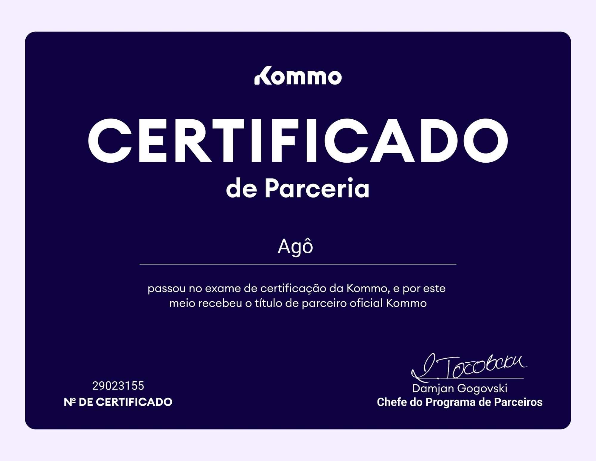 🎉 É oficial: agora somos parceiros certificados Kommo! 🎉